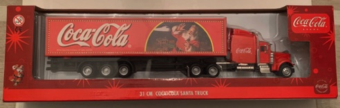 10202-2 € 22,50 coca cola vrschtwagen truck ijzer oplegger plastic kerstman bij trein ca 31 cm.jpeg